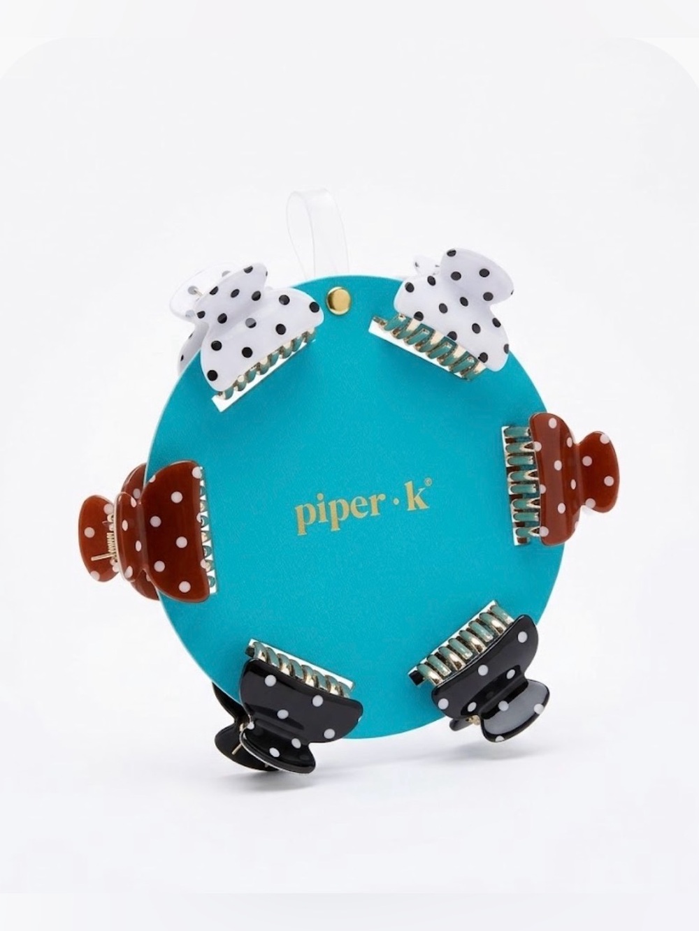 NWT ⚜️🖤⚜️ Piper K Polka Dot Mini Hair Claw Clip Set